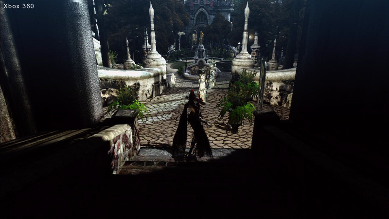 Illustration for article titled Let's Compare XBL And PSN Bayonetta Demo Screens